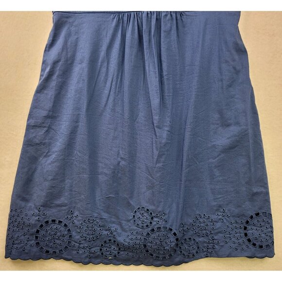 BCBG Max Azria Blue Short Sleeve Dress Eyelet Hem Back Zipper 0 Petite - Picture 3 of 10